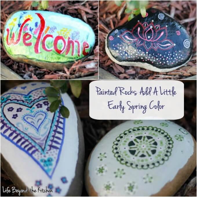 Painted Garden Rocks Add Early Spring Color {#ccbg Challenge}