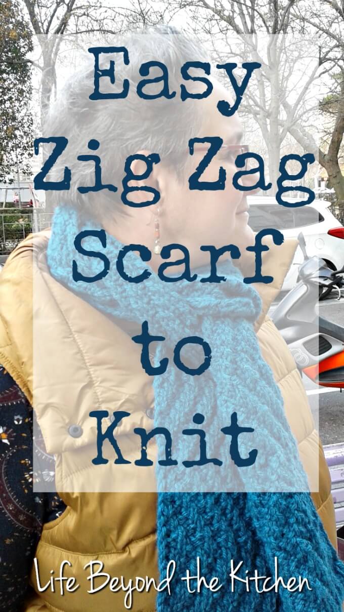 Easy Zig Zag Scarf to Knit ~ #CraftRoomDestashChallenge ~ Life Beyond the Kitchen