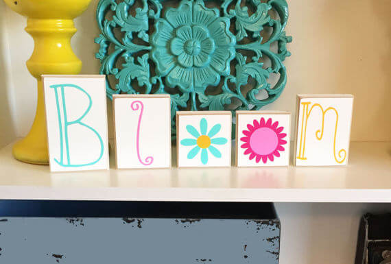 colorful blocks spelling out "bloom"