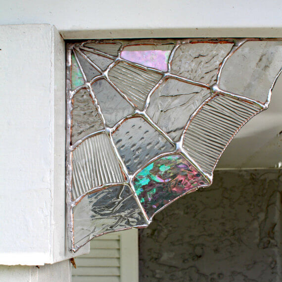 stained glass spider web corner
