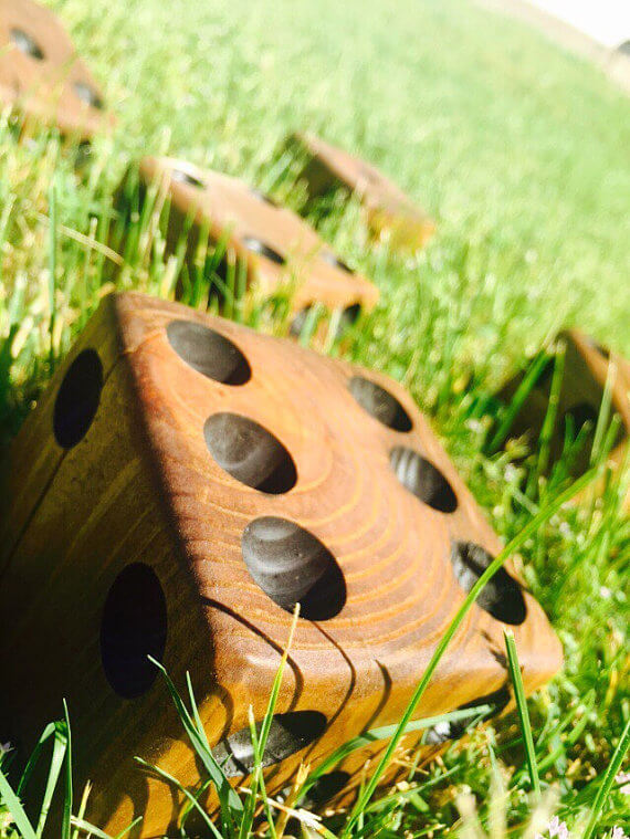 large wooden dice