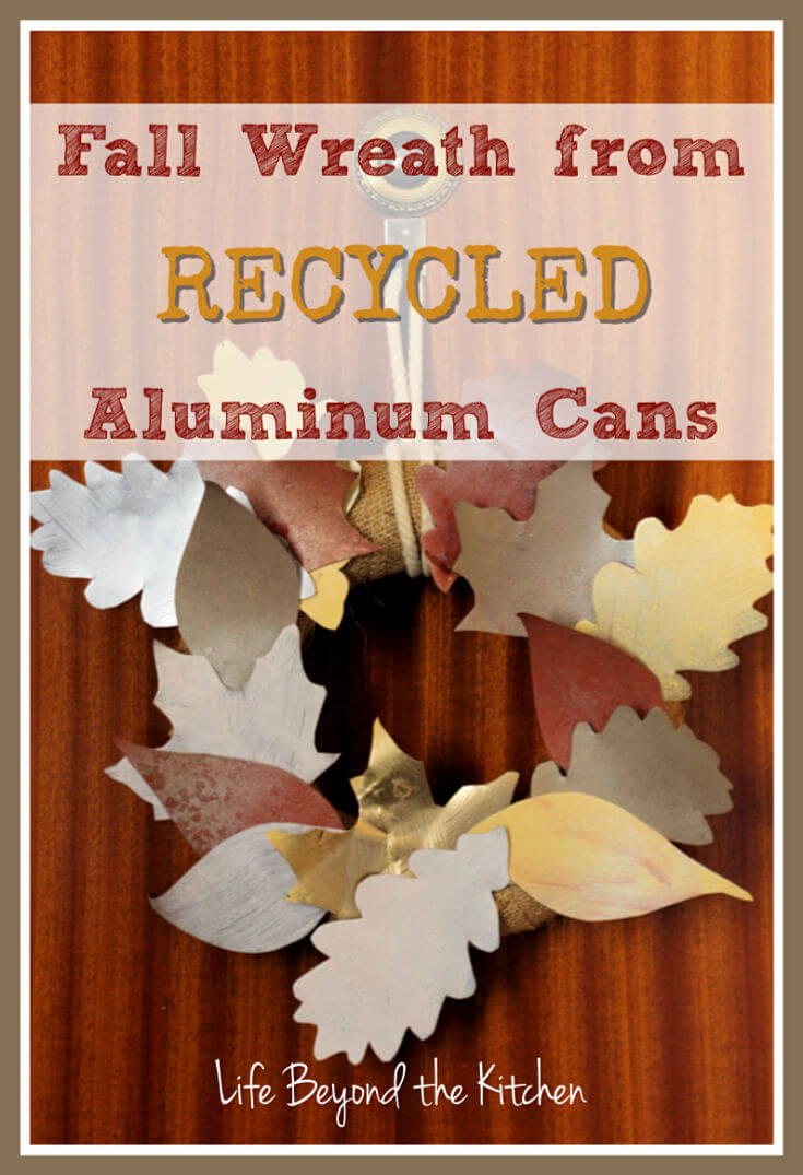 Fall Wreath from Recycled Aluminum Cans ~ Creative Craft Bloggers Challenge ~ Life Beyond the Kitchen