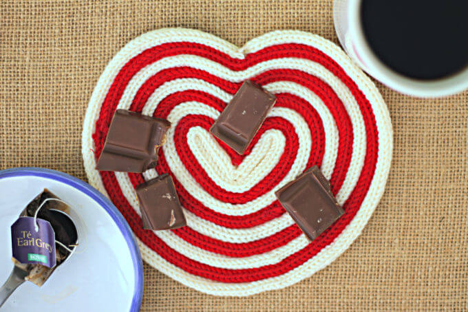 Heart Trivet Made from I Cord