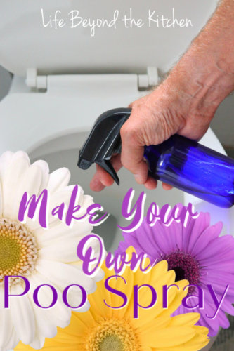 How to make your own poo spray ~ photo of the spray in action