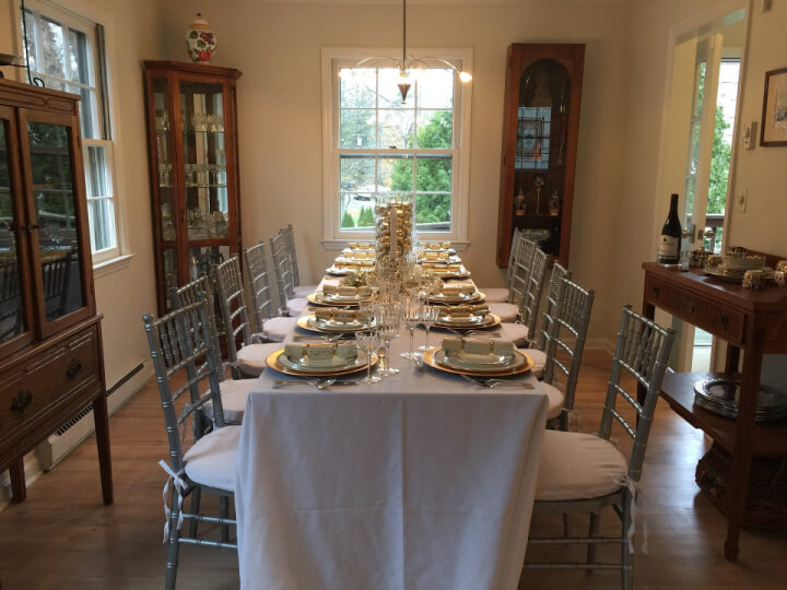 table set for a family meal