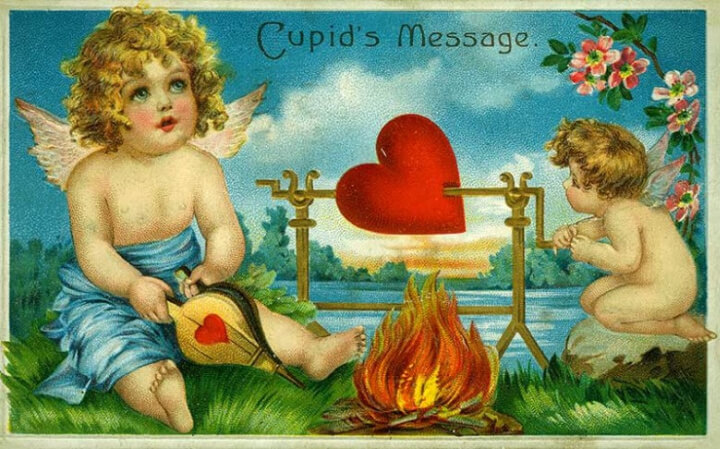 Victorian Valentine with Cupids