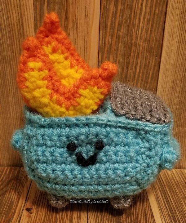 crochet dumpster fire