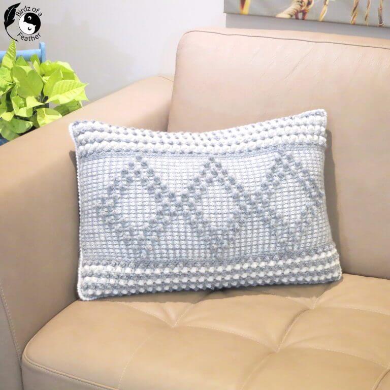Tunisian crochet pillow cover