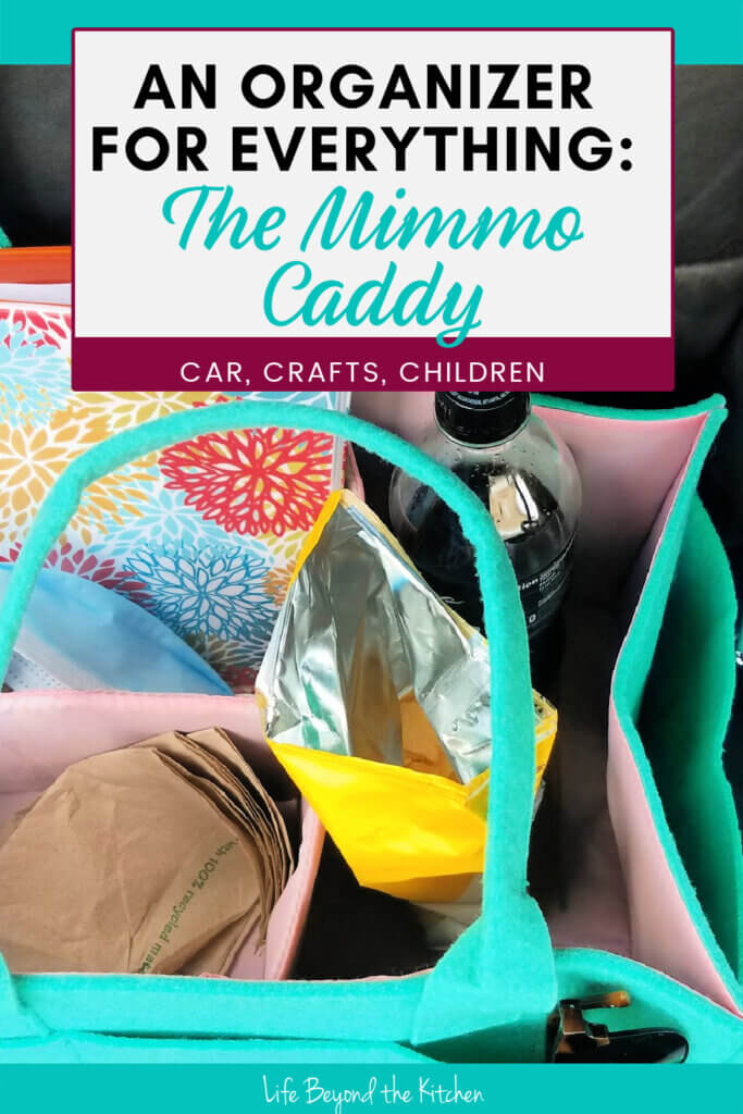 mimmo caddy with items on car seat
