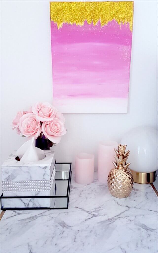 ombre wall art with glitter