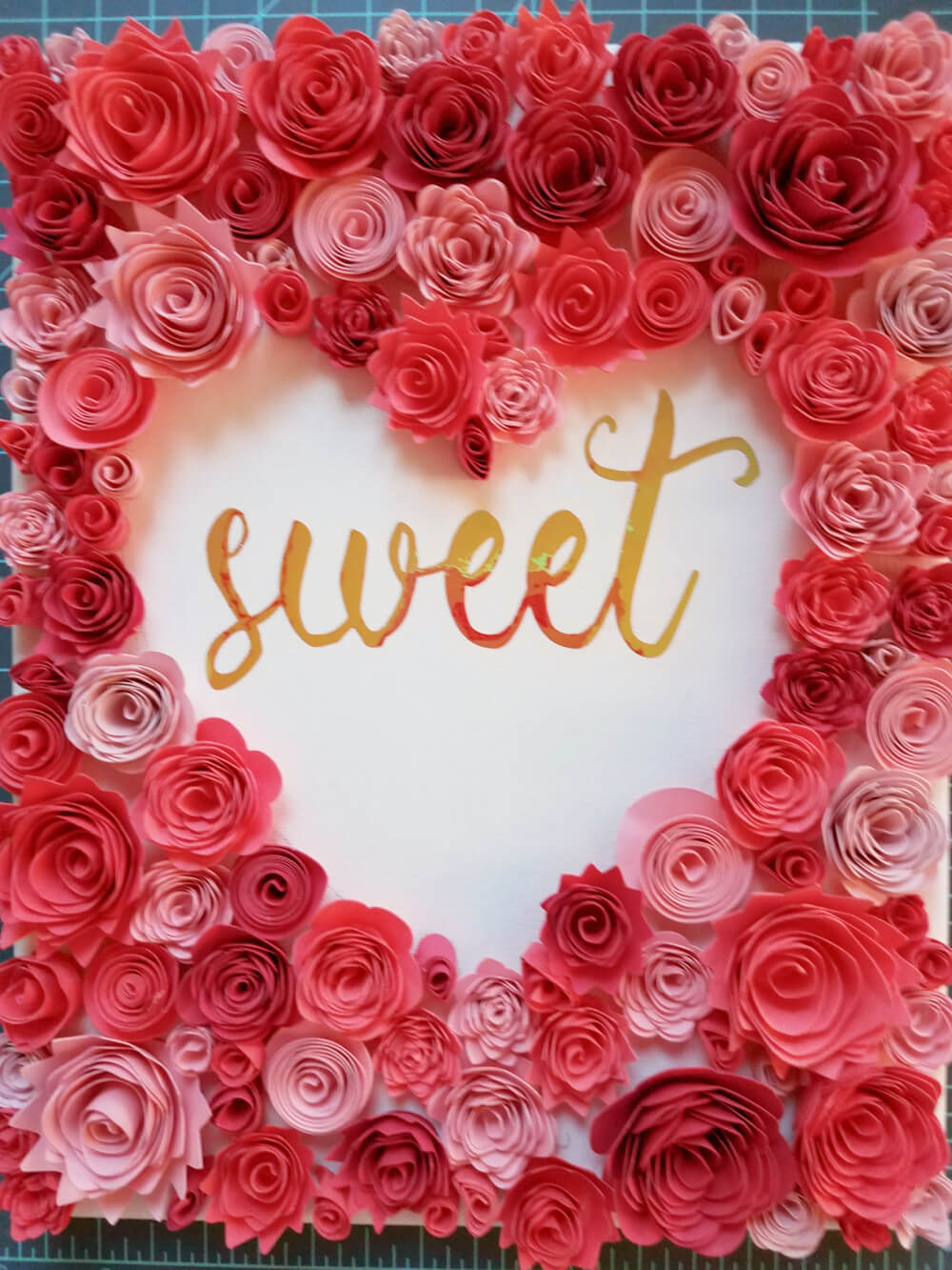 Rolled Flower Wall Art for Valentine’s Day