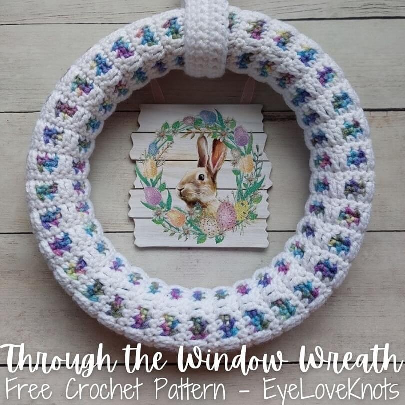 crochet wreath with embellishment