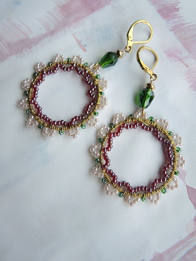 wire wrapped earrings with beads