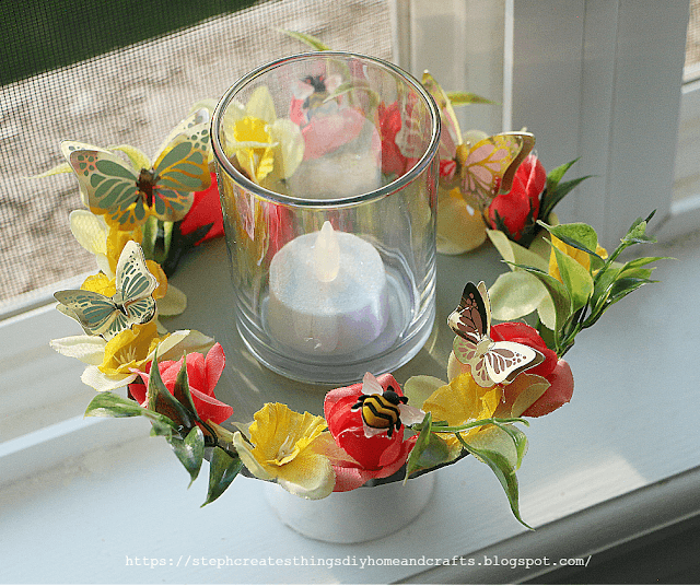 floral candle holder craft