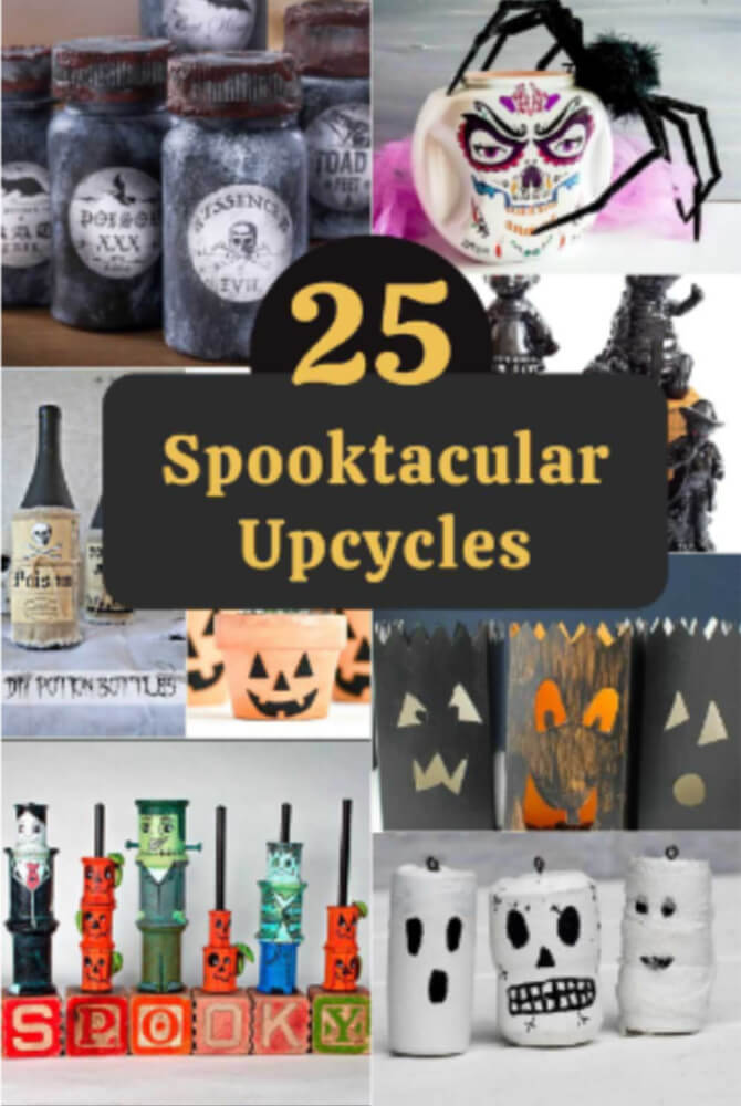 upcycled Halloween crafts